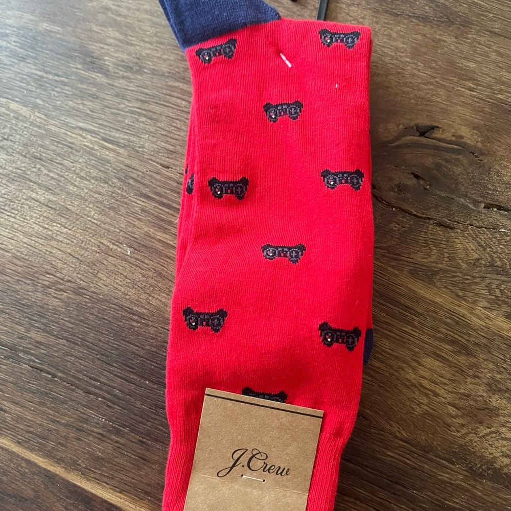 J. Crew Red Gamer Socks
